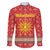 Macedonia Christmas Family Matching Short Sleeve Bodycon Dress and Hawaiian Shirt with Traditional Santa and Yellow Sun Motif - Wonder Print Shop