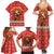 Macedonia Christmas Family Matching Summer Maxi Dress and Hawaiian Shirt with Traditional Santa and Yellow Sun Motif - Wonder Print Shop