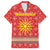 Macedonia Christmas Family Matching Summer Maxi Dress and Hawaiian Shirt with Traditional Santa and Yellow Sun Motif - Wonder Print Shop