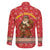 Macedonia Christmas Family Matching Summer Maxi Dress and Hawaiian Shirt with Traditional Santa and Yellow Sun Motif - Wonder Print Shop