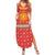 Macedonia Christmas Family Matching Summer Maxi Dress and Hawaiian Shirt with Traditional Santa and Yellow Sun Motif - Wonder Print Shop
