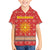 Macedonia Christmas Family Matching Summer Maxi Dress and Hawaiian Shirt with Traditional Santa and Yellow Sun Motif - Wonder Print Shop