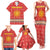 Macedonia Christmas Family Matching Tank Maxi Dress and Hawaiian Shirt with Traditional Santa and Yellow Sun Motif - Wonder Print Shop