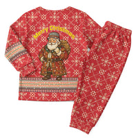 Macedonia Christmas Pajama Set with Traditional Santa and Yellow Sun Motif - Wonder Print Shop