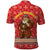 Macedonia Christmas Polo Shirt with Traditional Santa and Yellow Sun Motif - Wonder Print Shop