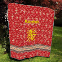 Macedonia Christmas Quilt with Traditional Santa and Yellow Sun Motif - Wonder Print Shop
