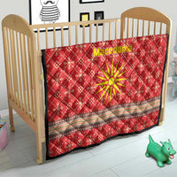 Macedonia Christmas Quilt with Traditional Santa and Yellow Sun Motif - Wonder Print Shop