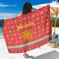 Macedonia Christmas Sarong with Traditional Santa and Yellow Sun Motif - Wonder Print Shop