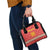 Macedonia Christmas Shoulder Handbag with Traditional Santa and Yellow Sun Motif - Wonder Print Shop
