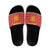 Macedonia Christmas Slide Sandals with Traditional Santa and Yellow Sun Motif - Wonder Print Shop