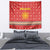 Macedonia Christmas Tapestry with Traditional Santa and Yellow Sun Motif - Wonder Print Shop