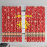 Macedonia Christmas Window Curtain with Traditional Santa and Yellow Sun Motif - Wonder Print Shop