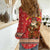 Macedonia Christmas Women Casual Shirt with Traditional Santa and Yellow Sun Motif - Wonder Print Shop