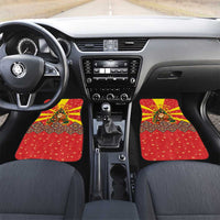 Macedonia Christmas Car Mats with Yellow Sun, Santa, and Festive Tree Motif - Wonder Print Shop