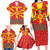 Macedonia Christmas Family Matching Long Sleeve Bodycon Dress and Hawaiian Shirt with Yellow Sun, Santa, and Festive Tree Motif - Wonder Print Shop