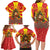Macedonia Christmas Family Matching Long Sleeve Bodycon Dress and Hawaiian Shirt with Yellow Sun, Santa, and Festive Tree Motif - Wonder Print Shop
