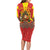 Macedonia Christmas Family Matching Long Sleeve Bodycon Dress and Hawaiian Shirt with Yellow Sun, Santa, and Festive Tree Motif - Wonder Print Shop