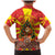 Macedonia Christmas Family Matching Mermaid Dress and Hawaiian Shirt with Yellow Sun, Santa, and Festive Tree Motif - Wonder Print Shop