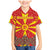 Macedonia Christmas Family Matching Mermaid Dress and Hawaiian Shirt with Yellow Sun, Santa, and Festive Tree Motif - Wonder Print Shop