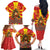 Macedonia Christmas Family Matching Off The Shoulder Long Sleeve Dress and Hawaiian Shirt with Yellow Sun, Santa, and Festive Tree Motif - Wonder Print Shop