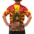 Macedonia Christmas Family Matching Off Shoulder Maxi Dress and Hawaiian Shirt with Yellow Sun, Santa, and Festive Tree Motif - Wonder Print Shop