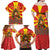 Macedonia Christmas Family Matching Off Shoulder Maxi Dress and Hawaiian Shirt with Yellow Sun, Santa, and Festive Tree Motif - Wonder Print Shop