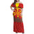 Macedonia Christmas Family Matching Off Shoulder Maxi Dress and Hawaiian Shirt with Yellow Sun, Santa, and Festive Tree Motif - Wonder Print Shop