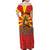 Macedonia Christmas Family Matching Off Shoulder Maxi Dress and Hawaiian Shirt with Yellow Sun, Santa, and Festive Tree Motif - Wonder Print Shop