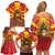 Macedonia Christmas Family Matching Off Shoulder Short Dress and Hawaiian Shirt with Yellow Sun, Santa, and Festive Tree Motif - Wonder Print Shop