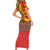 Macedonia Christmas Family Matching Short Sleeve Bodycon Dress and Hawaiian Shirt with Yellow Sun, Santa, and Festive Tree Motif - Wonder Print Shop