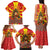 Macedonia Christmas Family Matching Tank Maxi Dress and Hawaiian Shirt with Yellow Sun, Santa, and Festive Tree Motif - Wonder Print Shop