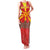 Macedonia Christmas Family Matching Tank Maxi Dress and Hawaiian Shirt with Yellow Sun, Santa, and Festive Tree Motif - Wonder Print Shop