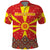 Macedonia Christmas Polo Shirt with Yellow Sun, Santa, and Festive Tree Motif - Wonder Print Shop