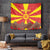 Macedonia Christmas Tapestry with Yellow Sun, Santa, and Festive Tree Motif - Wonder Print Shop