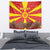 Macedonia Christmas Tapestry with Yellow Sun, Santa, and Festive Tree Motif - Wonder Print Shop