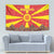 Macedonia Christmas Tapestry with Yellow Sun, Santa, and Festive Tree Motif - Wonder Print Shop