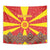 Macedonia Christmas Tapestry with Yellow Sun, Santa, and Festive Tree Motif - Wonder Print Shop