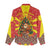 Macedonia Christmas Women Casual Shirt with Yellow Sun, Santa, and Festive Tree Motif - Wonder Print Shop