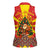 Macedonia Christmas Women Sleeveless Polo Shirt with Yellow Sun, Santa, and Festive Tree Motif - Wonder Print Shop