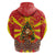 Macedonia Christmas Zip Hoodie with Yellow Sun, Santa, and Festive Tree Motif - Wonder Print Shop