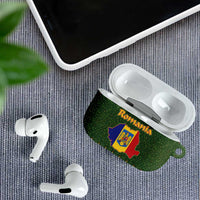 Romania Christmas AirPods Case with Map Tricolor Flag Golden Eagle and Santa Motif - Wonder Print Shop