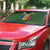Romania Christmas Auto Sun Shade with Map Tricolor Flag Golden Eagle and Santa Motif - Wonder Print Shop