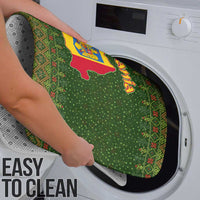 Romania Christmas Bathroom Set with Map Tricolor Flag Golden Eagle and Santa Motif - Wonder Print Shop