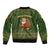 Romania Christmas Bomber Jacket with Map Tricolor Flag Golden Eagle and Santa Motif - Wonder Print Shop