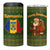 Romania Christmas 4 in 1 Can Cooler Tumbler with Map Tricolor Flag Golden Eagle and Santa Motif - Wonder Print Shop