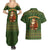 Romania Christmas Couples Matching Summer Maxi Dress and Hawaiian Shirt with Map Tricolor Flag Golden Eagle and Santa Motif - Wonder Print Shop