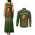 Romania Christmas Couples Matching Tank Maxi Dress and Long Sleeve Button Shirt with Map Tricolor Flag Golden Eagle and Santa Motif - Wonder Print Shop
