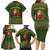 Romania Christmas Family Matching Long Sleeve Bodycon Dress and Hawaiian Shirt with Map Tricolor Flag Golden Eagle and Santa Motif - Wonder Print Shop