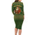 Romania Christmas Family Matching Long Sleeve Bodycon Dress and Hawaiian Shirt with Map Tricolor Flag Golden Eagle and Santa Motif - Wonder Print Shop