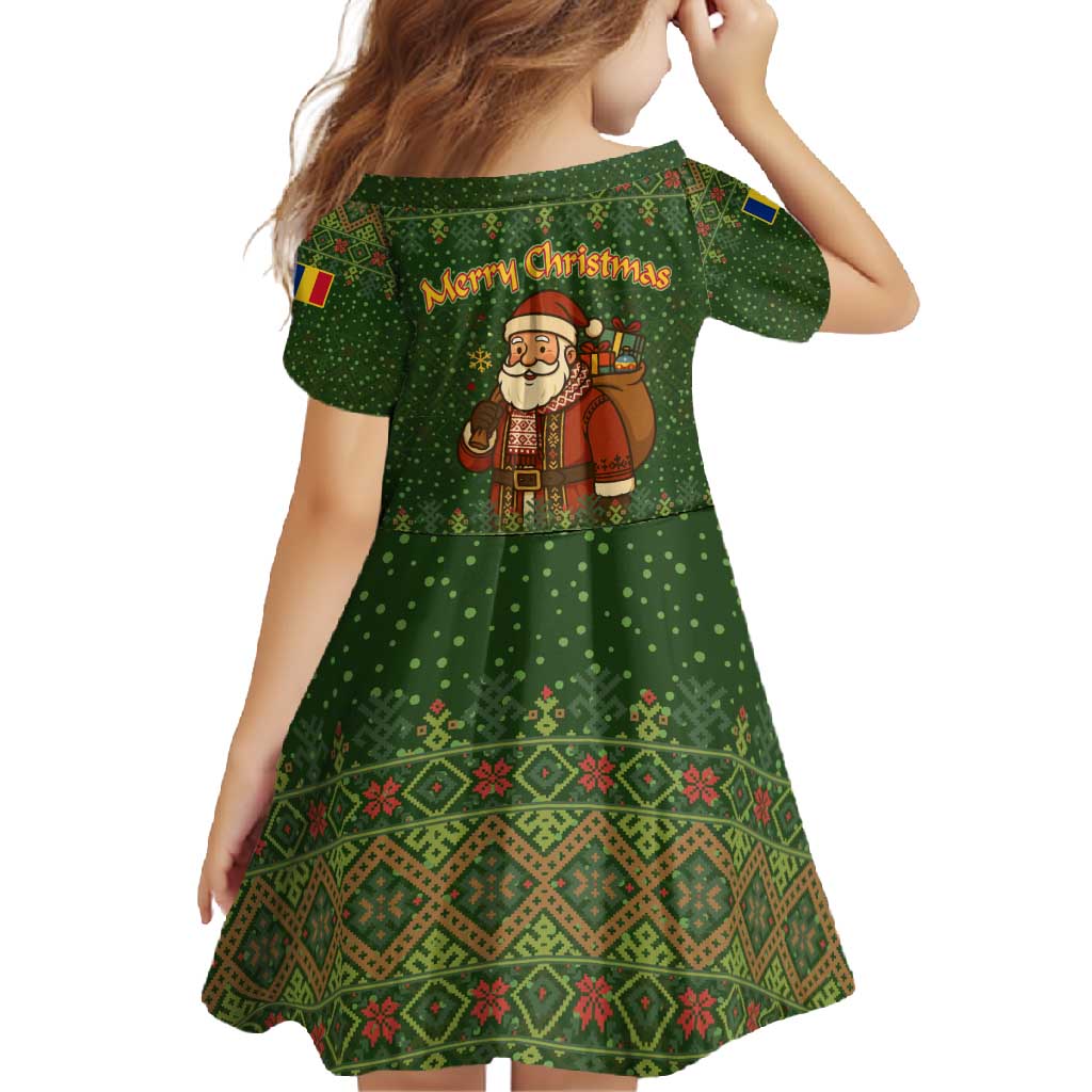 Romania Christmas Family Matching Mermaid Dress and Hawaiian Shirt with Map Tricolor Flag Golden Eagle and Santa Motif - Wonder Print Shop